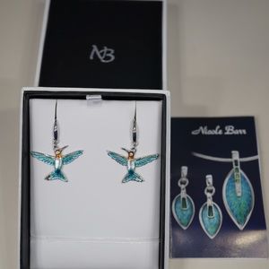 Nicole Barr Sterling Silver Hummingbird earrings